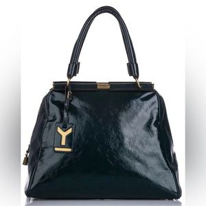 Yves Saint Laurent Black Patent Majorelle Satchel - Gorgeous like new